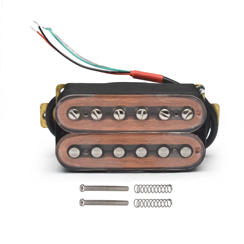 Humbucker Pickup Coil for Electric Guitar, Splitting Dual Coil Pickup,  4 Conduct Cable, N-7.5K, B-15K Output, Transparent