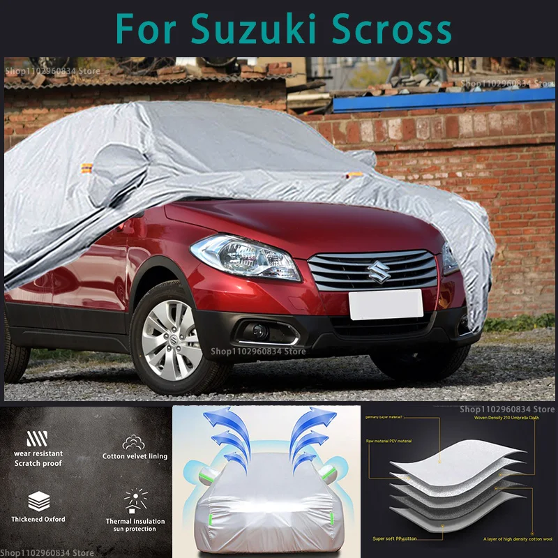 

For Suzuki Scross 210T Full Car Covers Outdoor Sun uv protection Dust Rain Snow Protective Anti-hail car cover Auto car cover