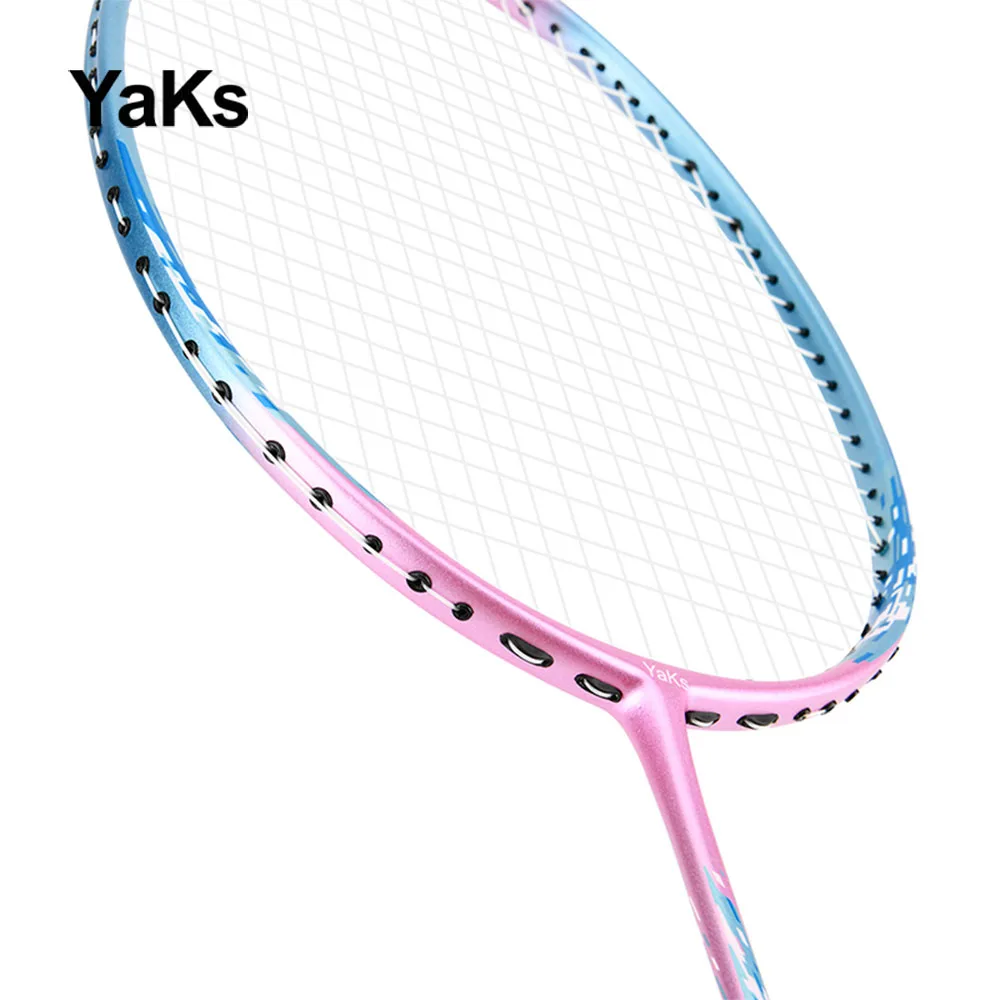 

New 2023 YaKs Brand High Quality Badminton Racket 22-26 Pounds Carbon Fiber Professional Racquets Thread 26lbs Ultra Light 4U