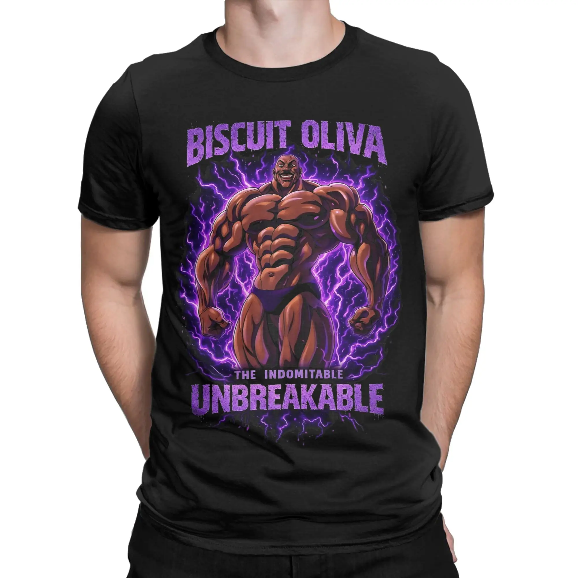 Camisetas Fashion Biscuit Oliva The Indomitable Baki para hombre, camiseta de cuello redondo 100% de algodón, camiseta de manga corta, camisetas de verano