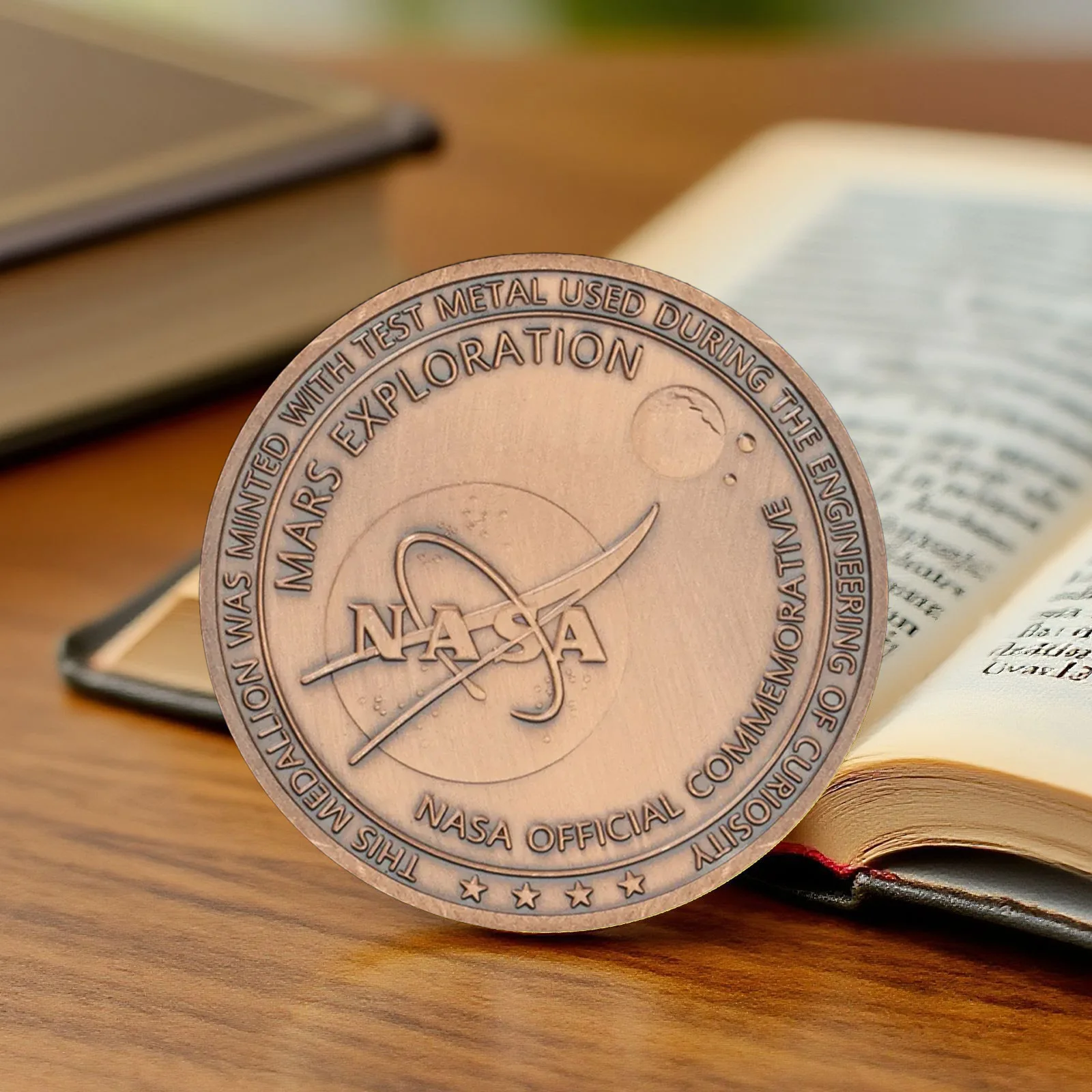 المريخ الفضول روفر تذكارية عملة البرونزية مطلي استكشاف المريخ عملة تذكارية