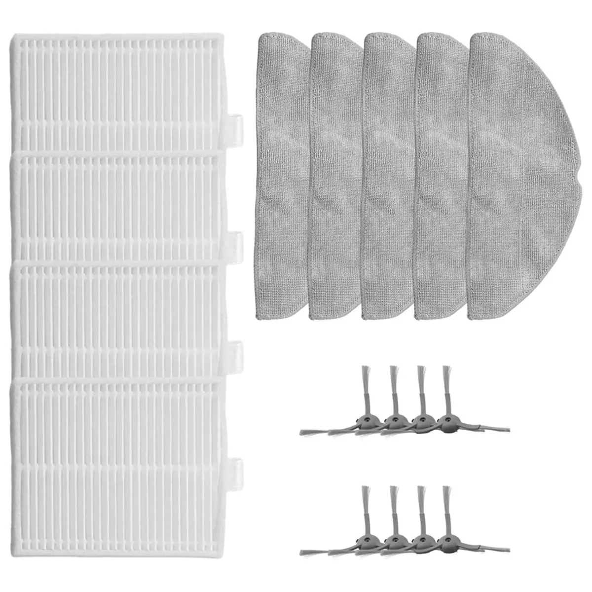 

Replacement Side Brush Filter and Mop Pad Kit for and V8 Pro Robot Vacuum Cleaning Accessories Set
