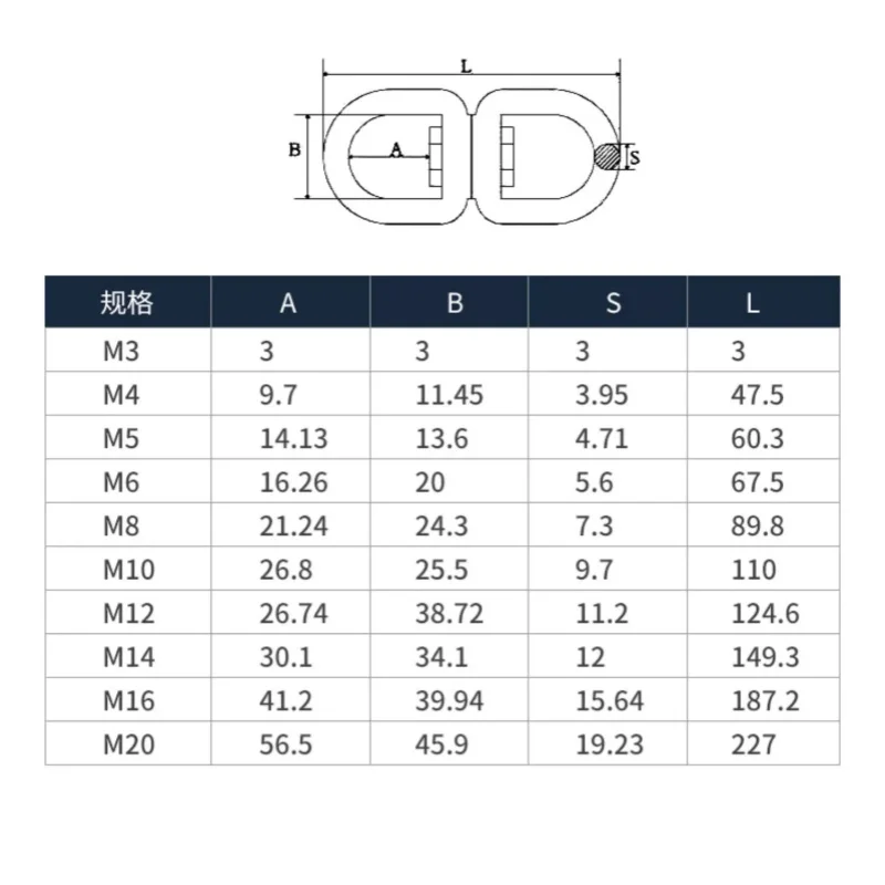 M3~M20 304 Stainless Steel Heavy Duty Boat Marine Yacht Swivel Snap Rolling Shackle Hooks Device Swivel Snap