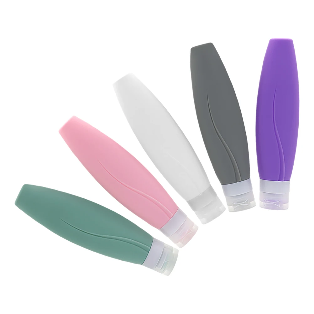 5 個 150 ミリリットルシリコントラベルボトル漏れ防止詰め替えトイレタリー容器シャンプーコンディショナーローションポータブル