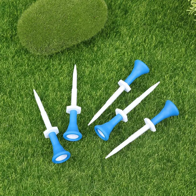 Golf Double Tee Step Down Ball Holder, altura ajustável Golf Tees, Plastic Golf Training Stand, ao ar livre, 5pcs por caixa