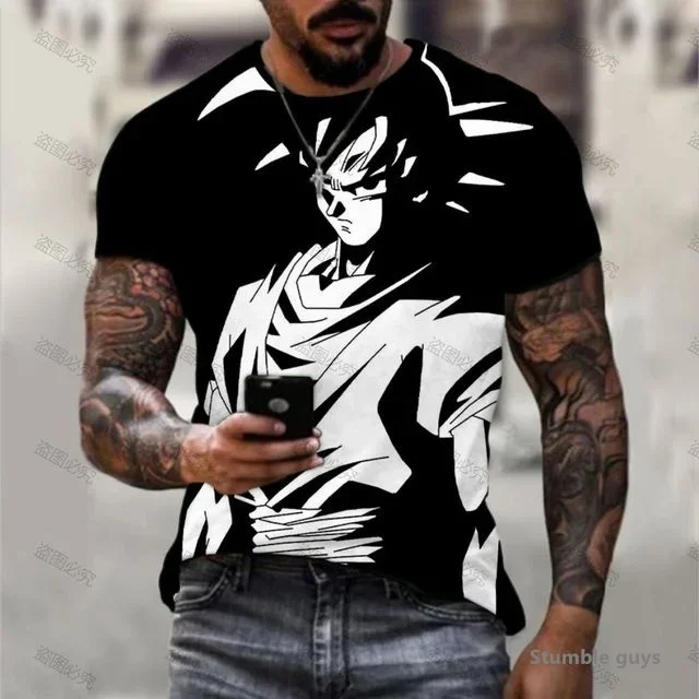 2026 Summer Men's 2026 Trendy Anime Clothes Dragon Ball Goku Kakarot Vegeta Tshirt