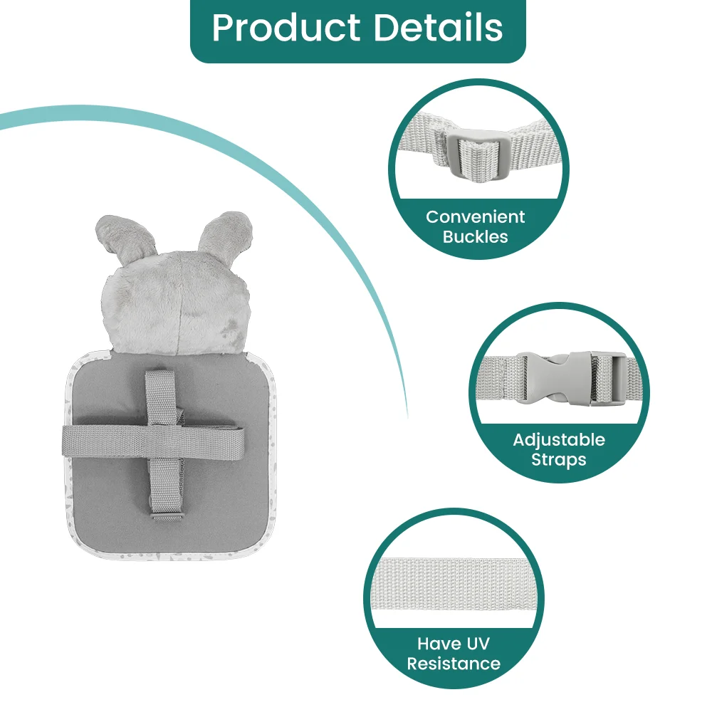 Cute Rabbit Baby Car Seat Mirror, Rear Facing Infant Safety Car Mirror, Adjustable Straps for Easy Installation