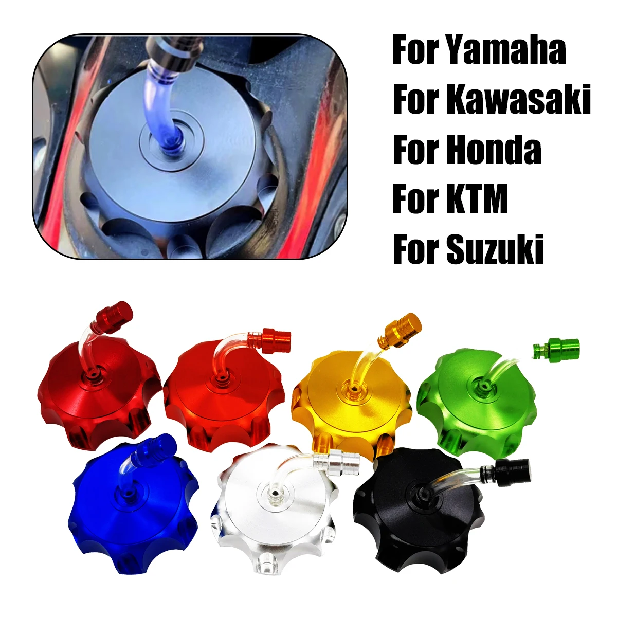

50mm CNC Aluminum Racing Gas Fuel Tank Cap With Vent Cap For Yamaha Kawasaki Honda KTM Suzuki Universal Motorcycle Dirt Bike AT