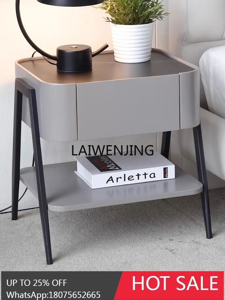 

SGF Italian minimalist high bedside table modern light luxury storage cabinet