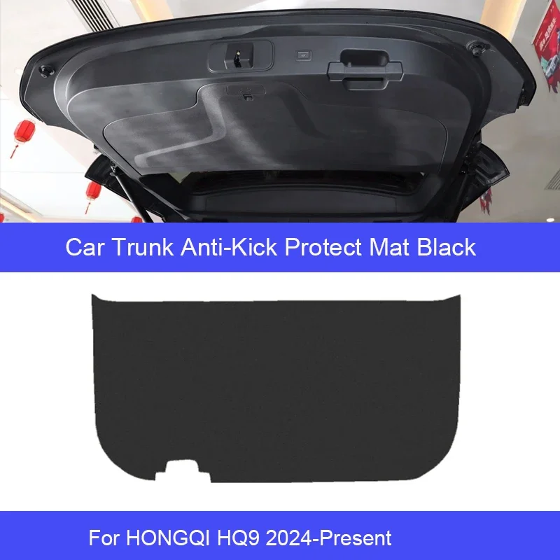 For HONGQI HQ9 2024-Present Auto Door Kick Guard Car Trunk Mat Cover Cargo Liner Rear Protector Leather Interior Accessory
