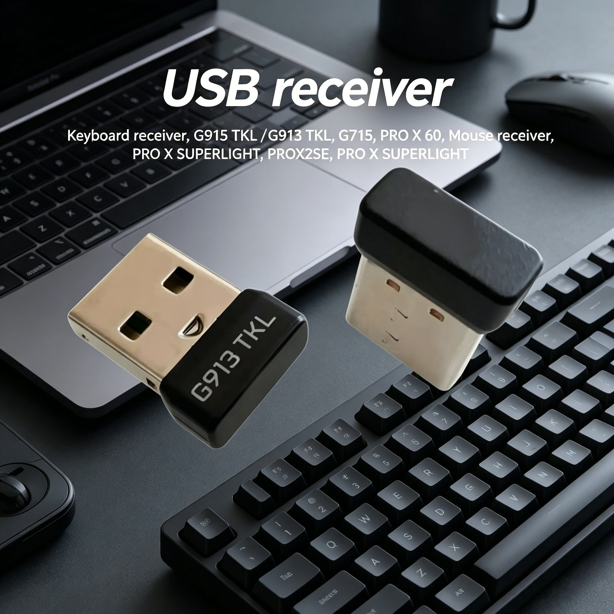 

USB receiver for Logitech G913 TKL/G915 TKL keyboard for PRO X SUPERLIGHT/ PROX2SE Mouse Adapter
