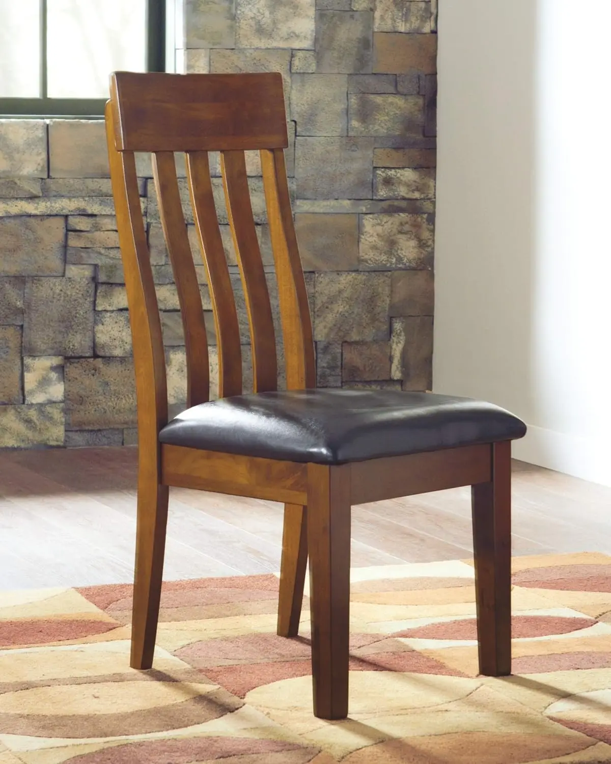 Ashley Ralene Rake Back 19" Dining Room Chair 2 Count, Medium Brown