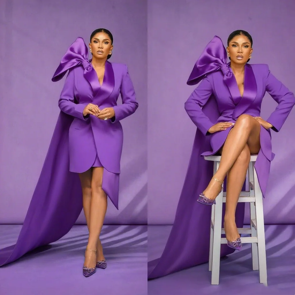 

Женский костюм с большим бантом, брюки, комплект, блейзер, брюки, комплект из 2 предметов, формальные свадебные смокинги, платье для выпускного вечера, официальная куртка на заказ