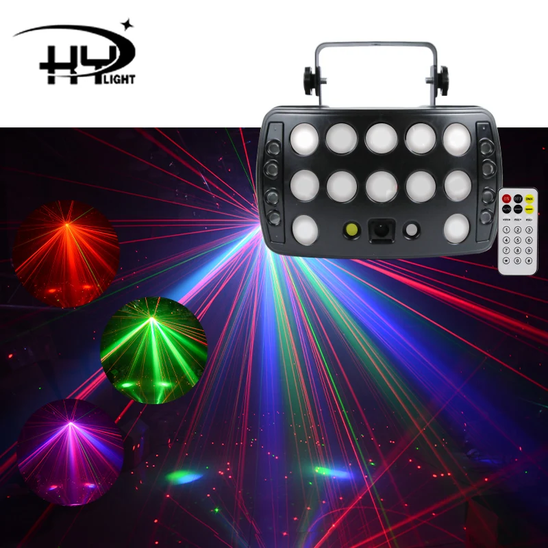 Hy lignt dj disco dall luzes led audiência vermelho e verde laser rgb led festa derby efeito feixe feriado casamento clube dança lâmpada