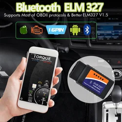 ELM327 V1.5 OBD2 Scanner PIC18F25K80 Chip Wifi327 Bluetooth 327 Car Diagnostic Tool on iPhone/Android Russian/English/ ES