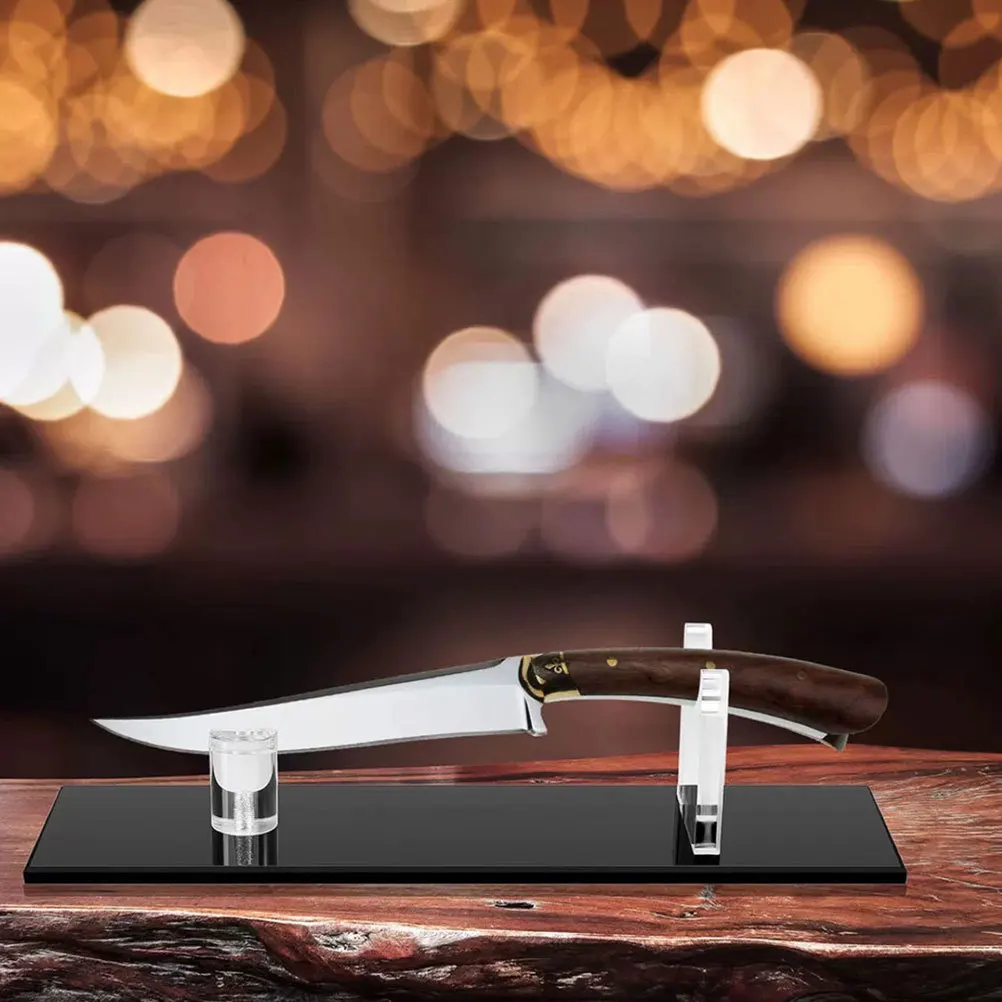 

Acrylic Single Cutter Display Rack Clear Desktop Cutter Organizer Shelf Kitchen Utensil Holder Storage Stand Decorative Kitchen