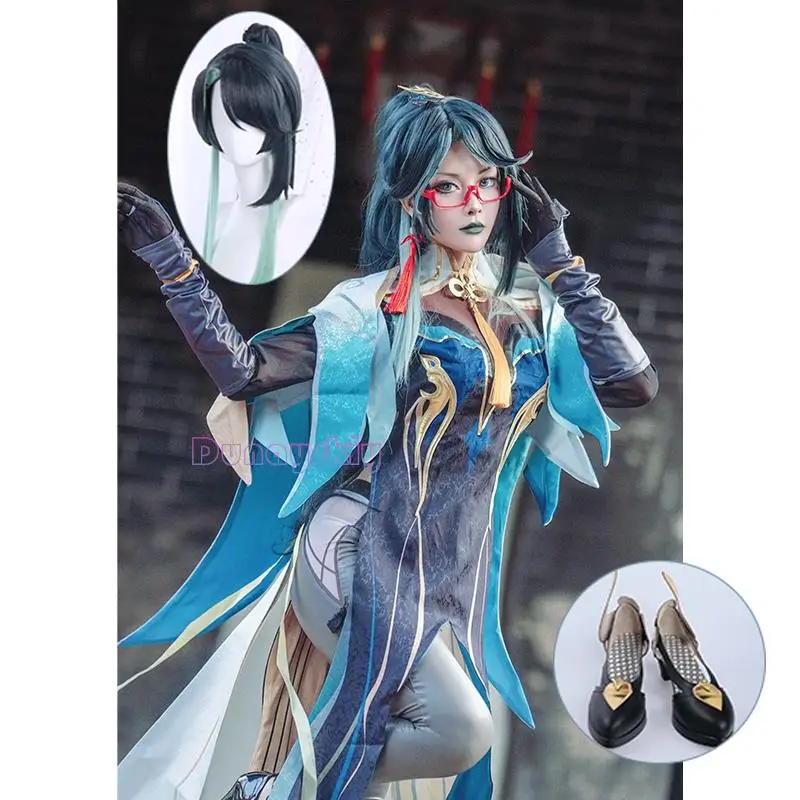 

Game Genshin impact Xianyun Cosplay Cloud Retainer Xianyun Cosplay Costume Dress Wig Full Set Role Play Carnival Party Clothes