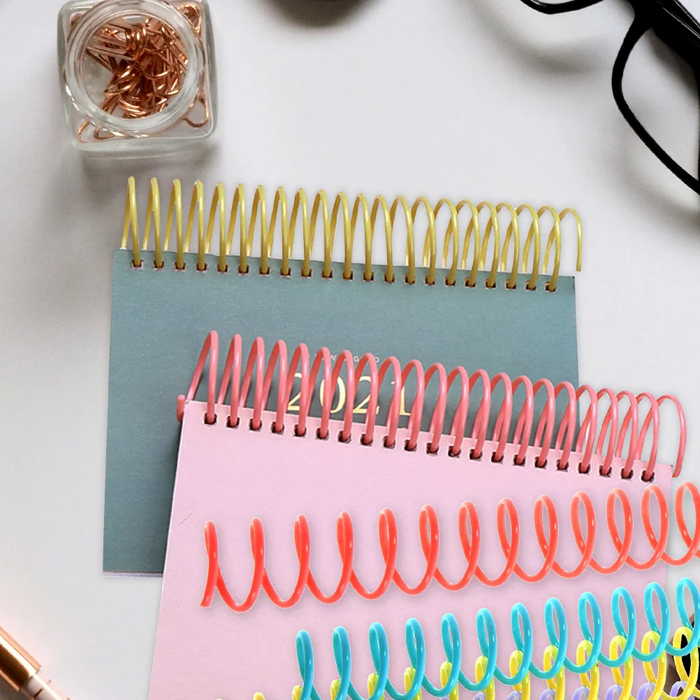 12Pcs Plastic Binder Rings Loose Leaf Notebook Spiral Binding Circles Colored Rings for DIY Book Planner Organizer