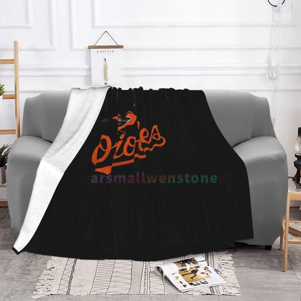 Baltimore Orioles Flannel Fleece Blanket Soft Warm Lightweight Cozy Anti-Pilling Fuzzy Throw Blankets for Couch Bed Sofa Travel