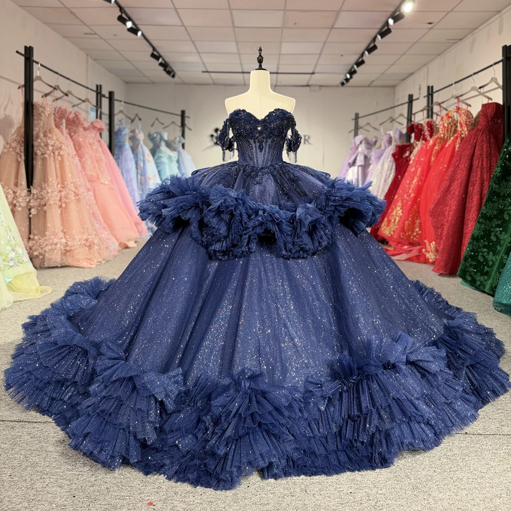 Customized Ball Quinceanera Gown Girl Royal Blue For Wedding Evening Banquet Birthday Prom Gown vestidos de 15 quinceañera