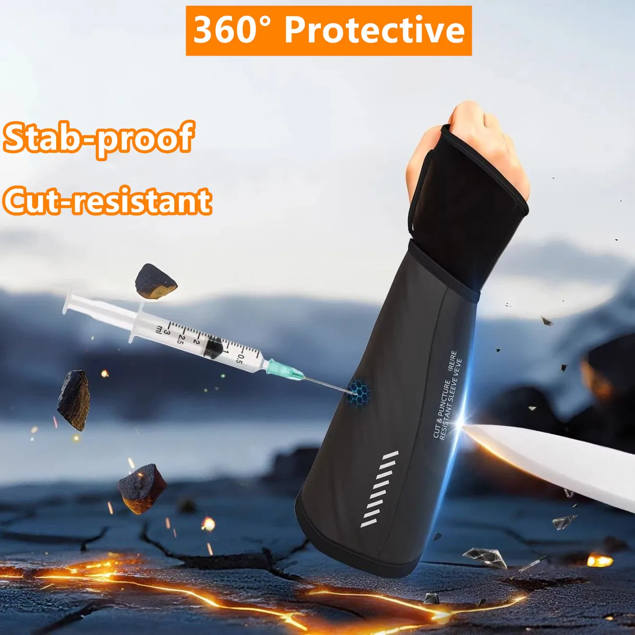 

1 Pair Soft Armor Sleeve Cut&Puncture Resistant Self Defense Shield Arm Forearm Elbow Security Protection Clothes
