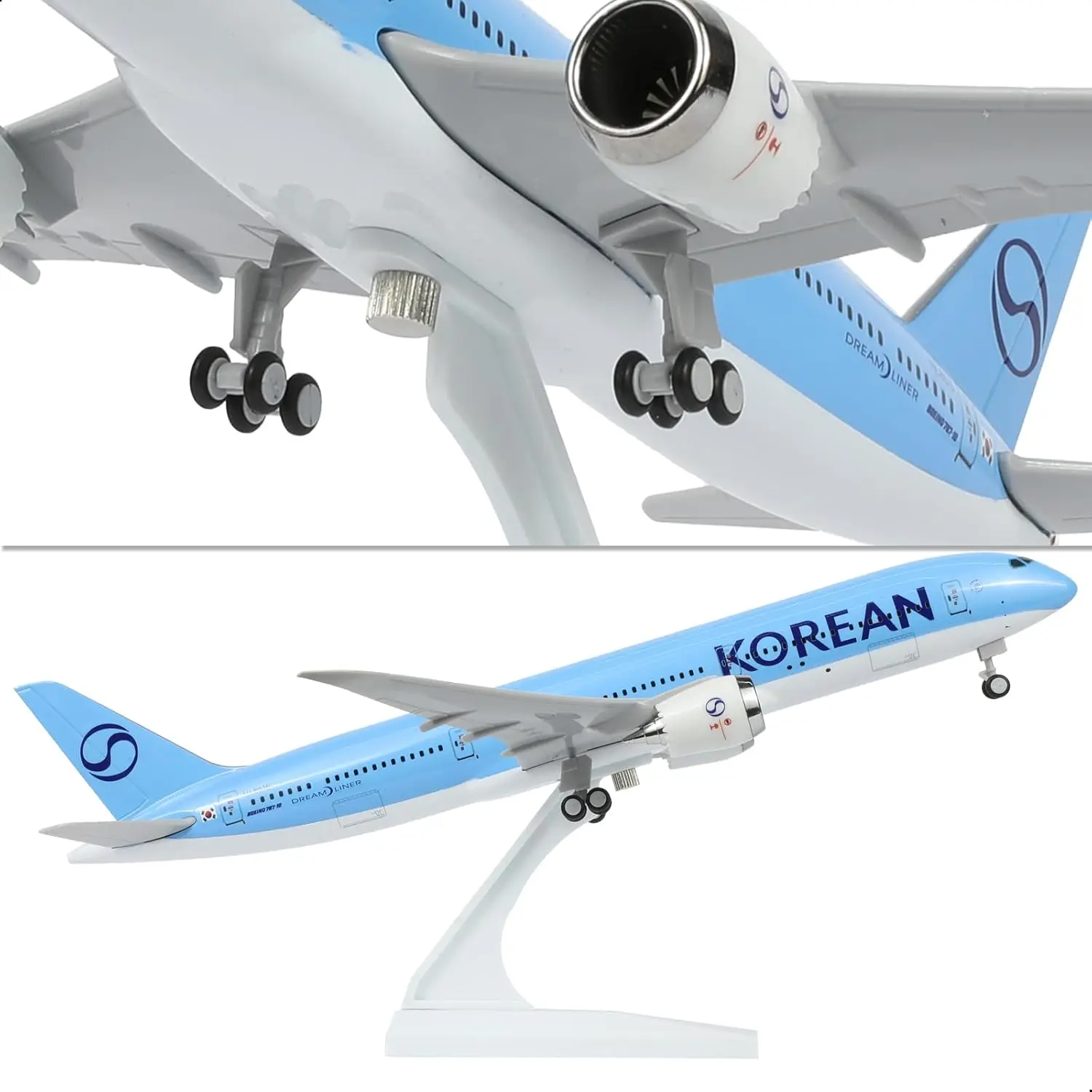 

Модель самолета Korean Air B787, 30 см, из смолы, миниатюрная реплика, игрушка для детей, подарок для мальчиков, развлечение для взрослых