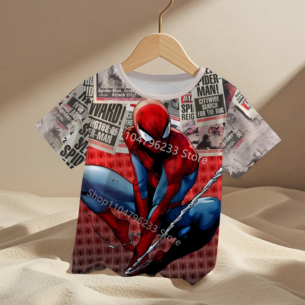 

Детская футболка с изображением Человека-паука, летние футболки с короткими рукавами Venom для маленьких мальчиков, футболки с Человеком-пауком в стиле Харадзюку, детская одежда для девочек, топы