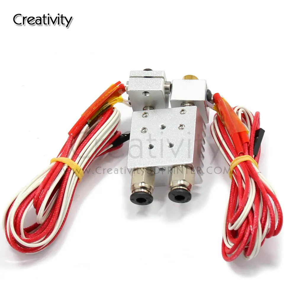 2 In 2 Out Extruder All Metal For 3D Chimera Hotend Kit with Fan Multi-extrusion V6 Dual Extruder 0.4mm/1.75mm 3D Printer Part