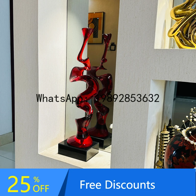 

XL Entrance Decoration Ornament Living Room TV Cabinet Hotel Art Abstract Transparent Sculpture
