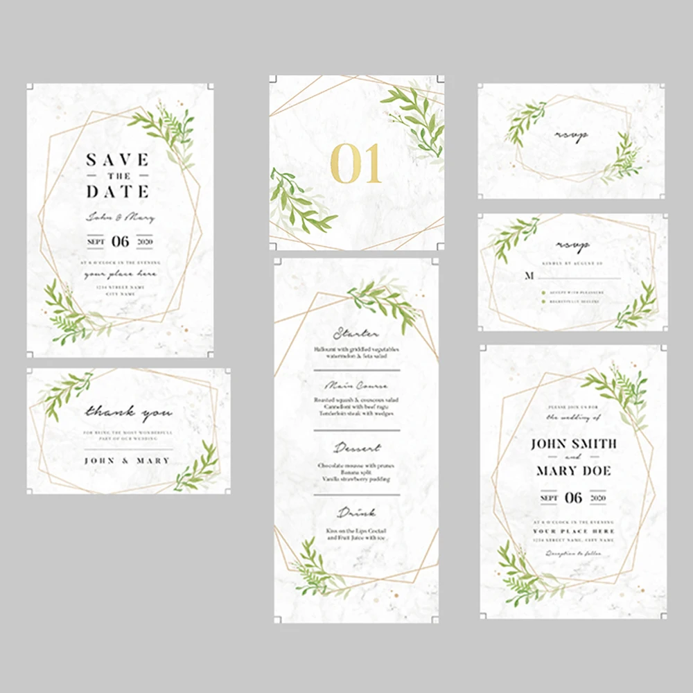 50 Stuks Gepersonaliseerde Print Huwelijksuitnodiging Insert Receptie Antwoorden Rsvp Wishing Well Tafel Kaart Dank U Kaarten Menu IC101