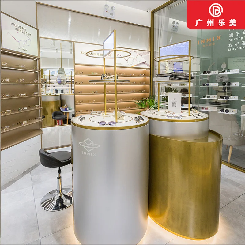 

Customized. Customized Glasses Shop Display Container Wooden MDF (Medium Density Fiberboard) Board Paint Display Shelf