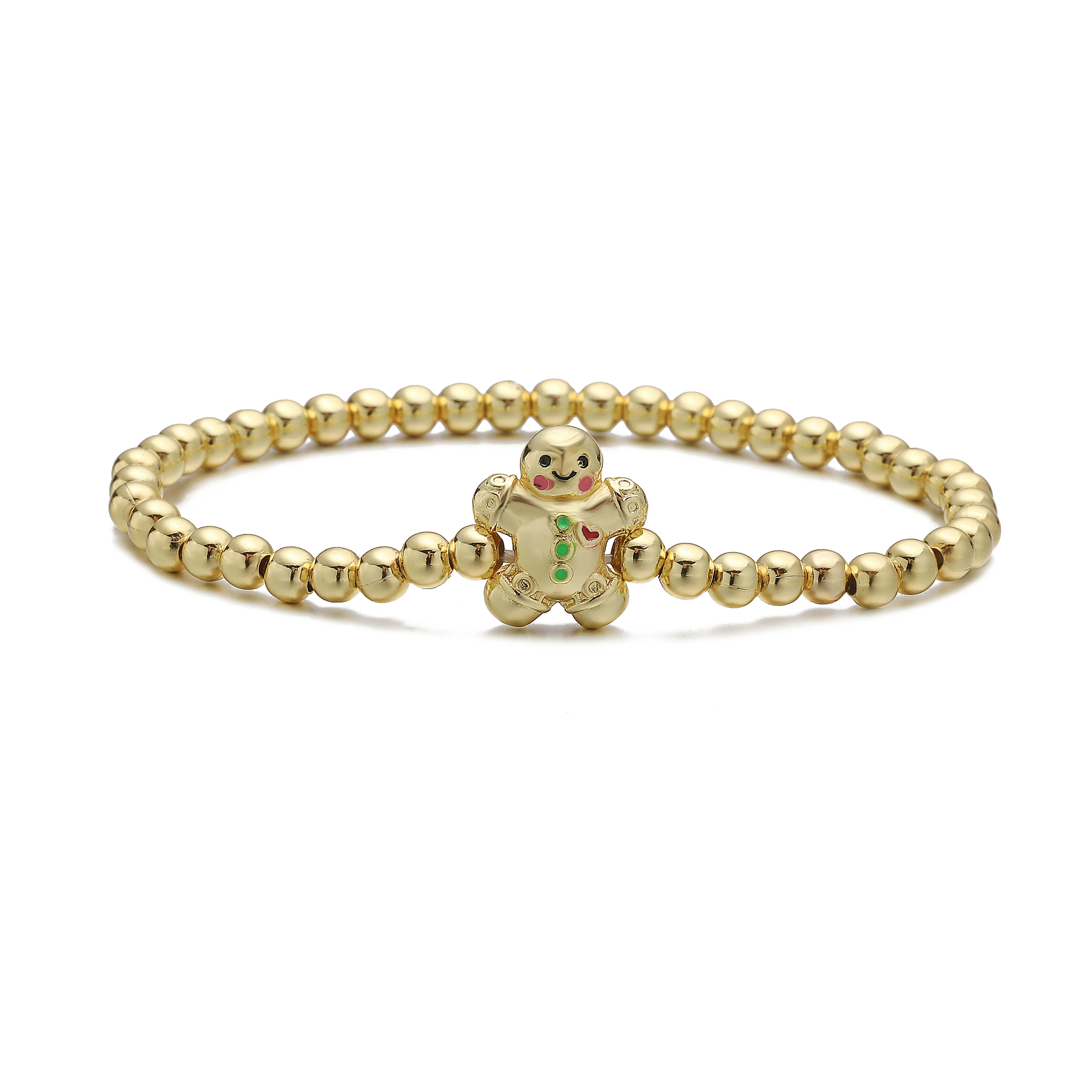 HECHENG ، شتاء جديد وصول عيد الميلاد الدب الأخضر المينا بالتنقيط الصقيل شجرة عيد الميلاد الحلو ورائعتين مطرز تمتد سوار 1 قطعة