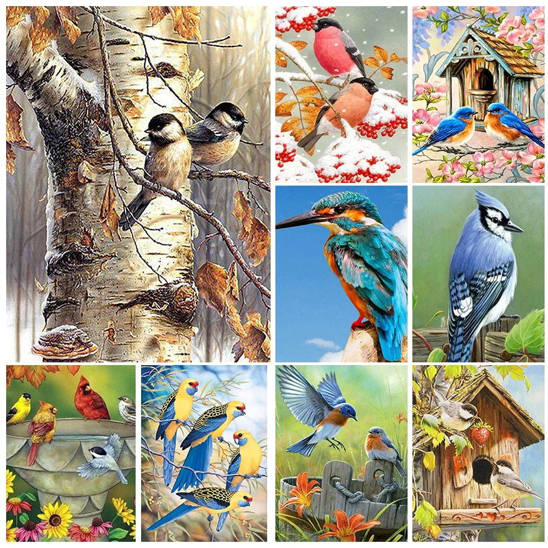 5D Diamond Painting Couple Bird Diamond Mosaic Painting Kits Animals Full Drill Rhinestone Embroidery DIY Home Decor