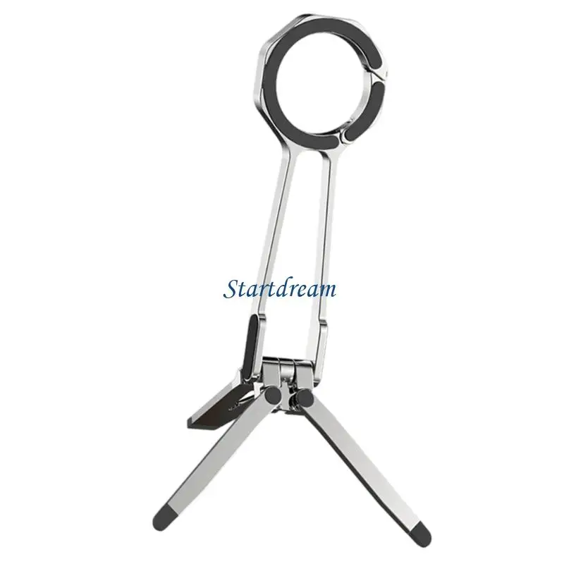 Triangular Design Phone Mount Rack Tripod with 360 Rotation Spring Clip K92C