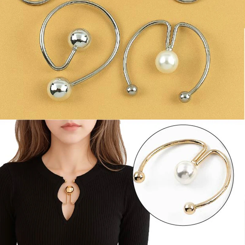 

47-57mm 2-10Pcs Metal Buckle U-shaped Belt Buckles Dress Collar Screw Hook Detachable Irregular Spiral Button Sewing Accessories