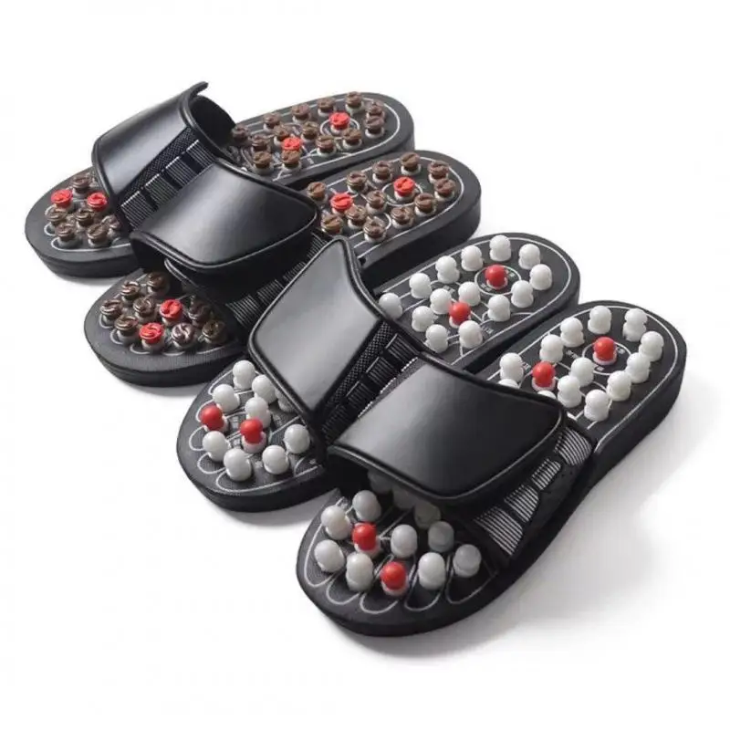 1 Paar Massageschuhe, Akupunktur-Massage-Slipper für Füße, Unisex, Gesundheitspflege, rotierende Fußmassageschuhe, chinesische Akupressur, Hausslipper – Detail 5