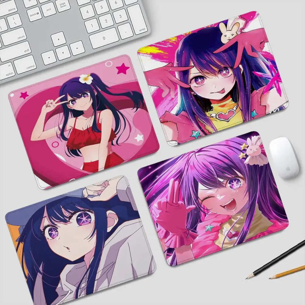 

Коврик для мыши в стиле аниме H-Hoshino Ai, маленькие игровые аксессуары, клавиатура, компьютерный офисный настольный коврик, нескользящий резиновый коврик для мыши для ПК, геймера
