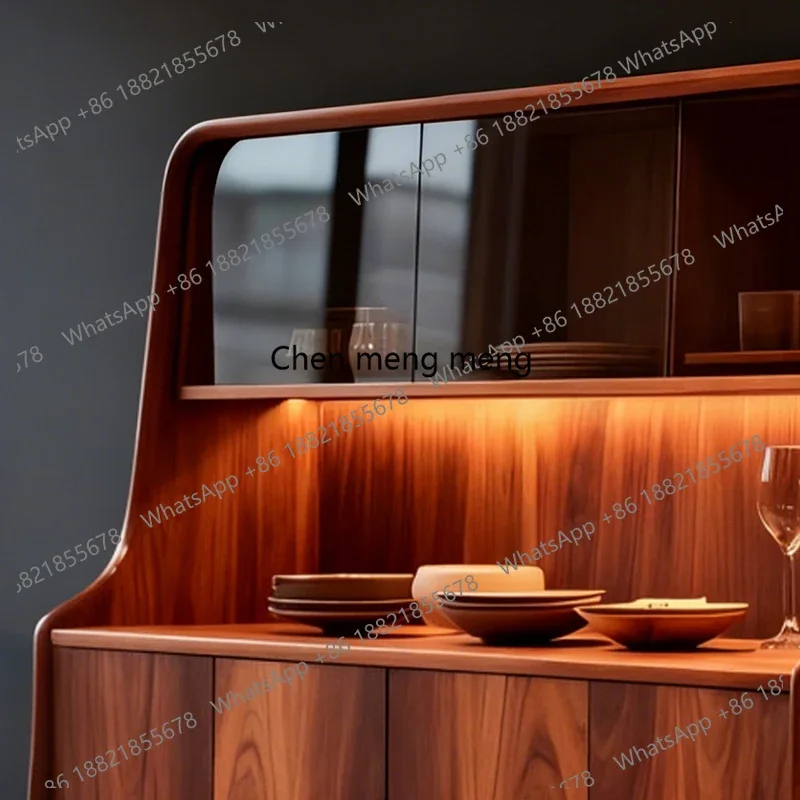 

New Chinese solid wood sideboard living room home dining high-end walnut storage cabinet H