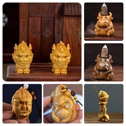 Chinese mythical beast unicorn statue, solid wood carved statue, personalized and creative cute Jewelry pendant, souvenir gift