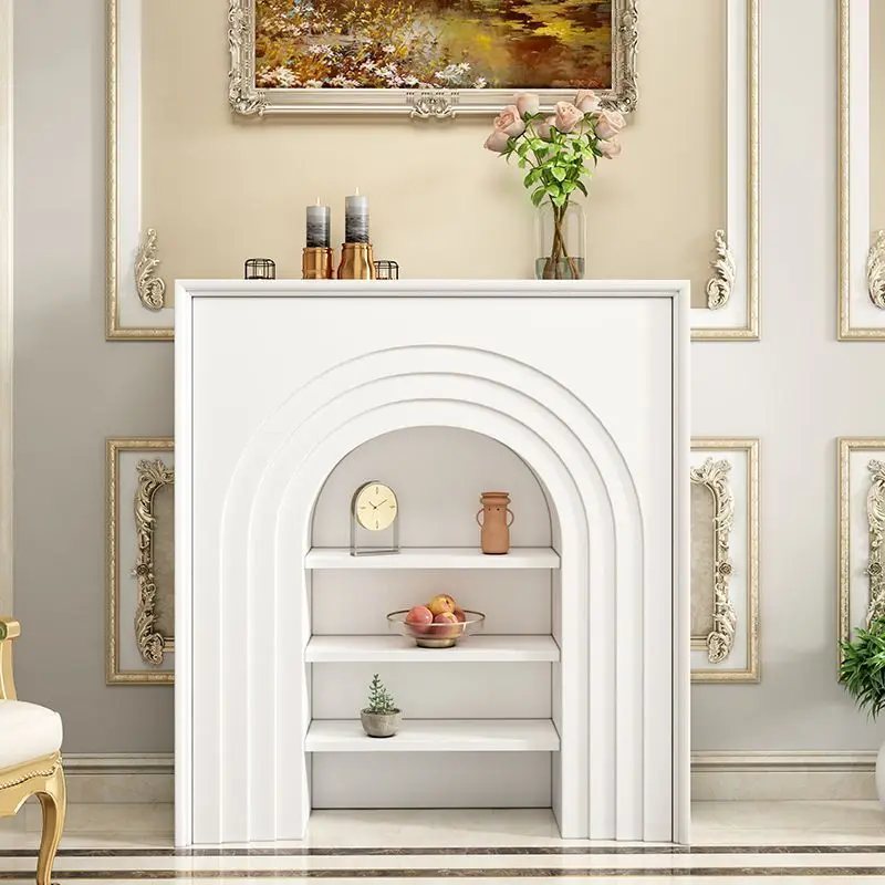 French cream fireplace living room decoration cabinet Nordic foyer minimalist display cabinet