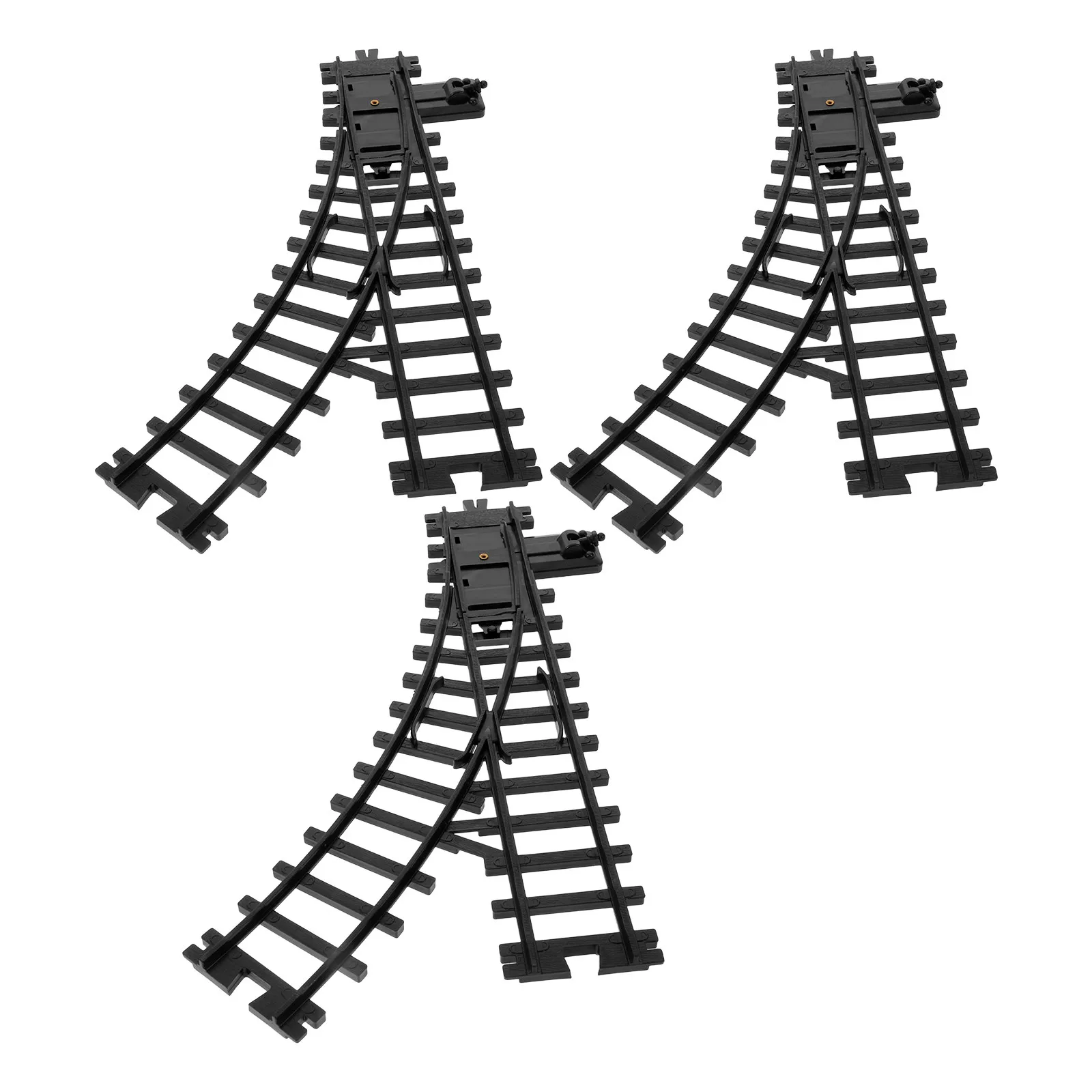 

Набор из 3 пластиковых соединителей для железнодорожных путей, аксессуары для поездов, комплект для правого разветвления, для самостоятельной сборки электрических поездов