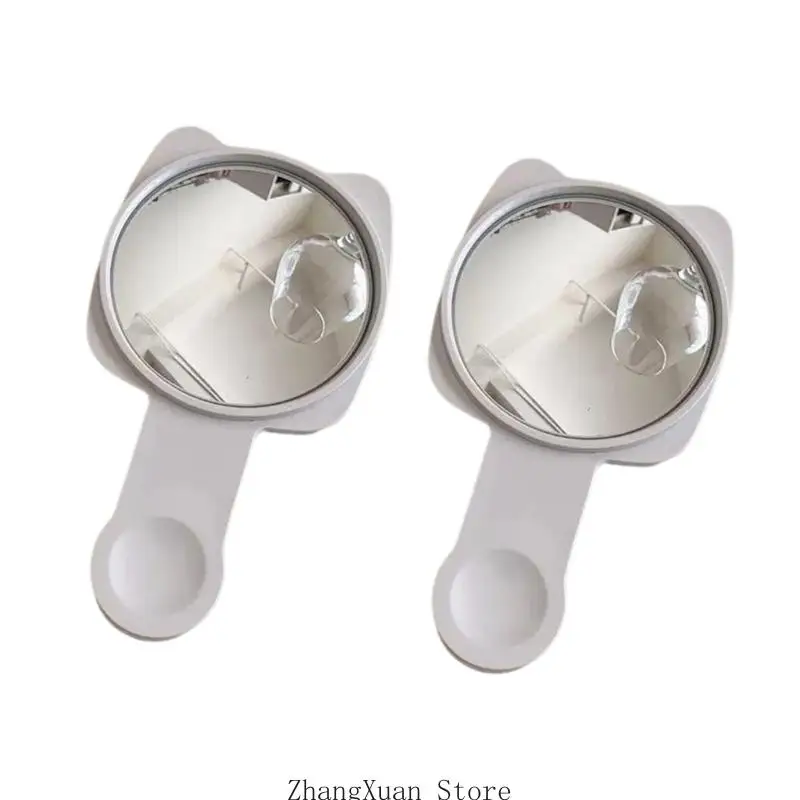 2Pcs Portable Phone Rear Camera Selfie Mirror Wide Angled Convex Mirror with Clip 3XUF