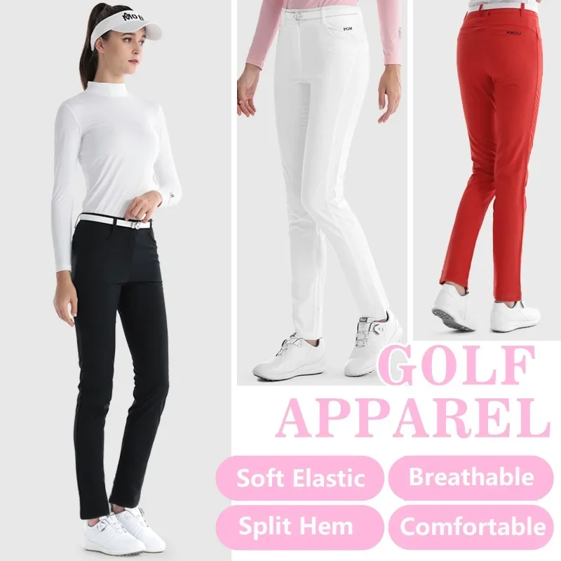 PGM Women Golf Pant Summer Spring Elastic Tennis Pants Ladies Quick-Dry Trouser Breathable Slim Pants Play Golf Ball Sweatpant