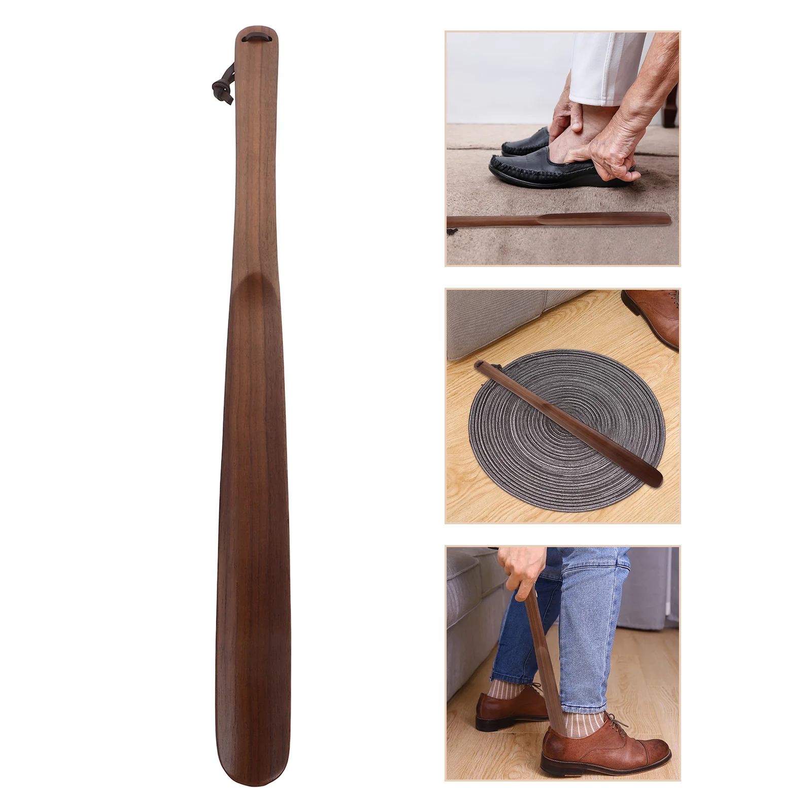 50CM Professional Wooden Long Handle Shoe Horn Comfortable Shoe Lifter for Women Men long handle shoehorns