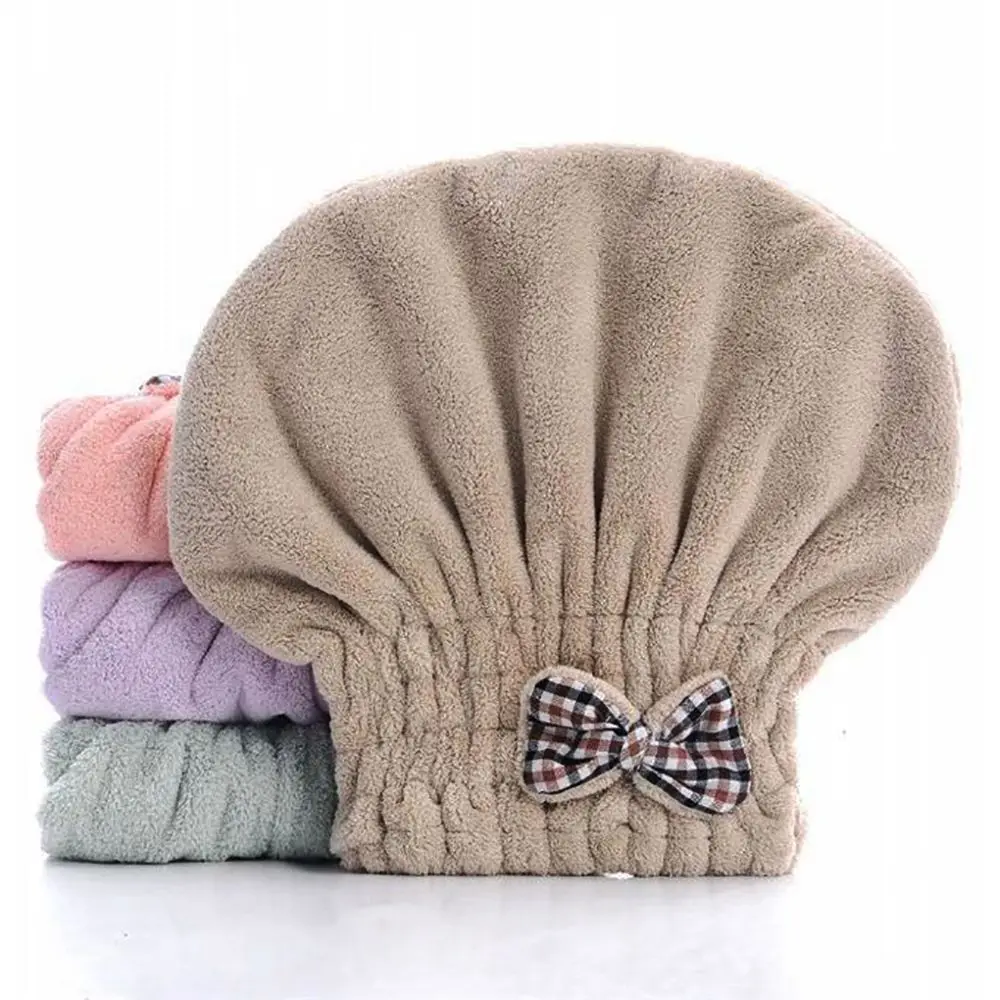 Color Microfiber Dry Hair Cap Shower Cap Super Absorbent Thickened Hair Towel Soft Comfortable Women Favourtie