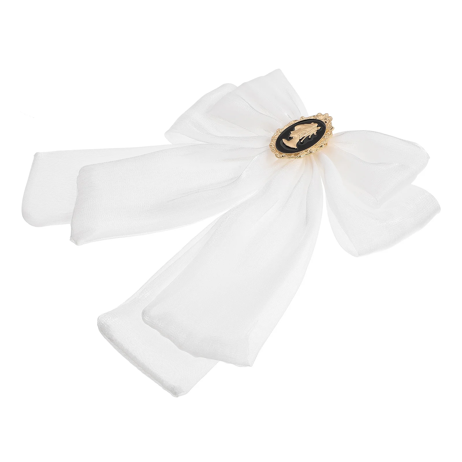 

Elegant Large Bow Brooch Pin Baroque Style Collar Tie for Women Fashion Brooch Pin Party Wear Collar Tie for Women