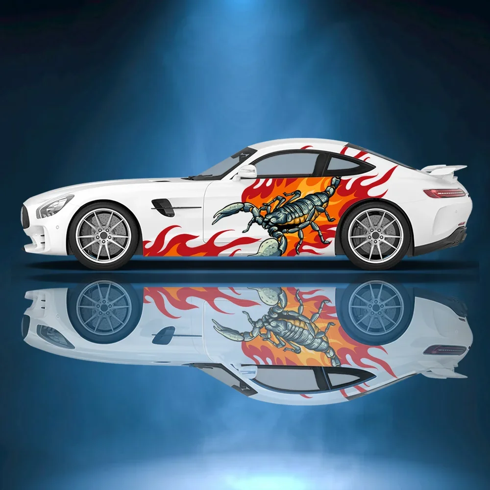 

Scorpion Rose Flame Car Vinyl Wraps Decal Self-adhesive Anti Scratch Sticker Suitable for Trucks SUV Decor Auto Accessories Gift