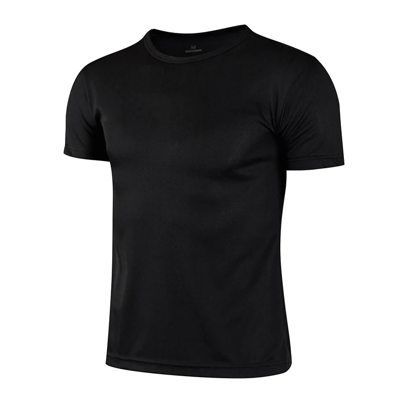 Camiseta branca casual masculina, blusa manga curta, camiseta respirável, secagem rápida, camisa de ginástica, camisa de futebol, roupa masculina, verão