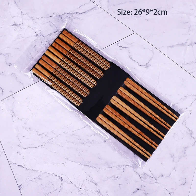 5Pairs Japanese Bamboo Chopsticks for Sushi Non-Slip Food Sticks Hot Pot Reusable Chinese Chopsticks Tableware Kitchen Tools