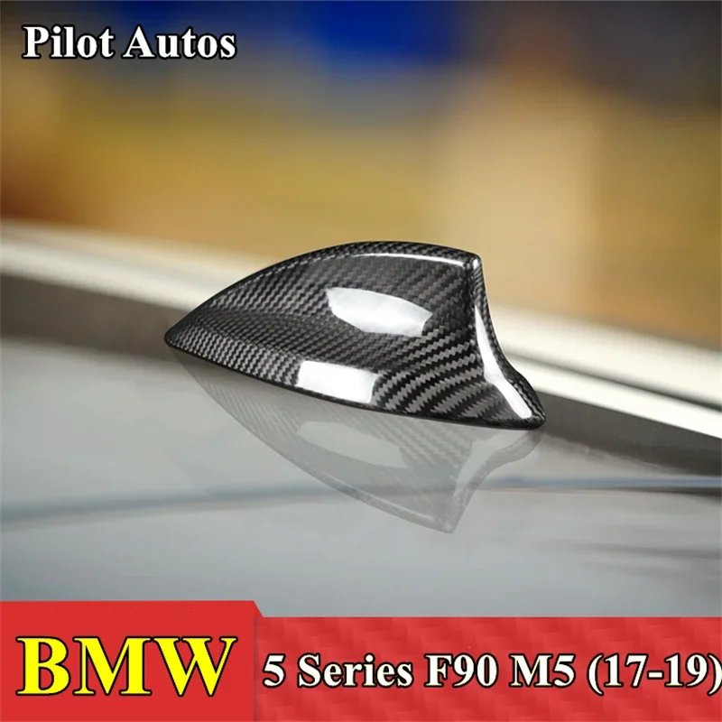 

Car Roof Signal Shark Fin Aerial Antenna Genuine Carbon Cover For BMW 5 Series F90 M5 2017 2018 2019